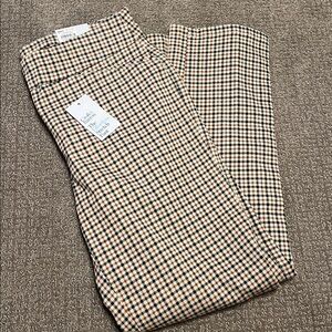 Croft & Barrow Checkered Straight Leg Pants in Black and Tan